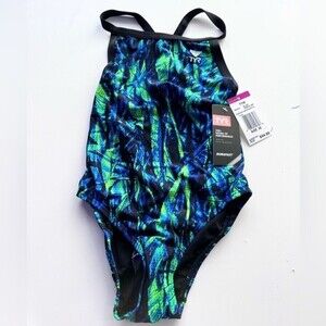 TYR SAGANO Girls DIAMONDFIT blue/green 487 size 26